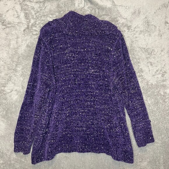 Calvin Klein Women Purple Soft Cozy Chenille Cowl Neck Pullover Sweater 1X Plus - Picture 2 of 13